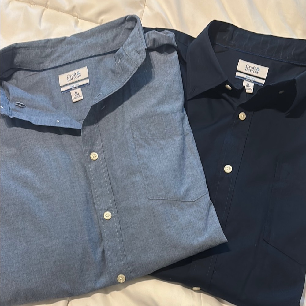 Men's Blue and Navy Button-Up Shirts
